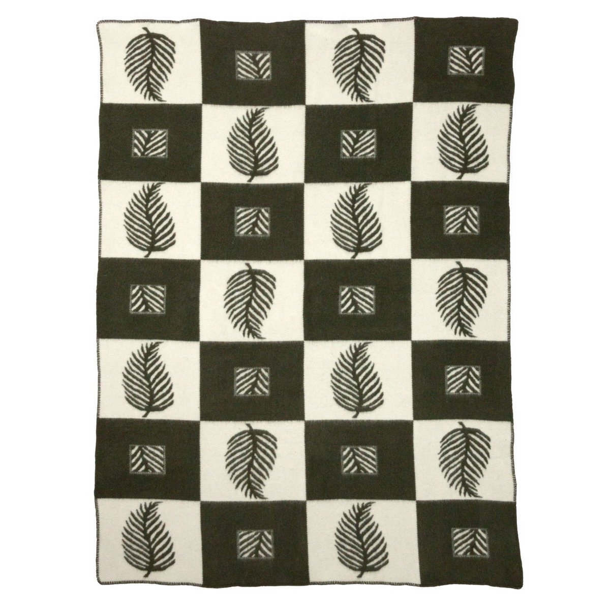 Merinowollen beddeken - LEAF groen