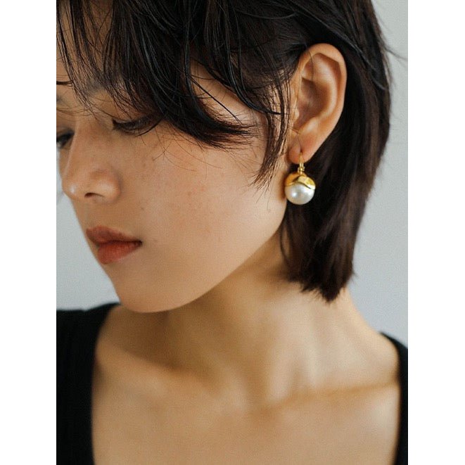 Chique vintage pareldruppel oorbellen