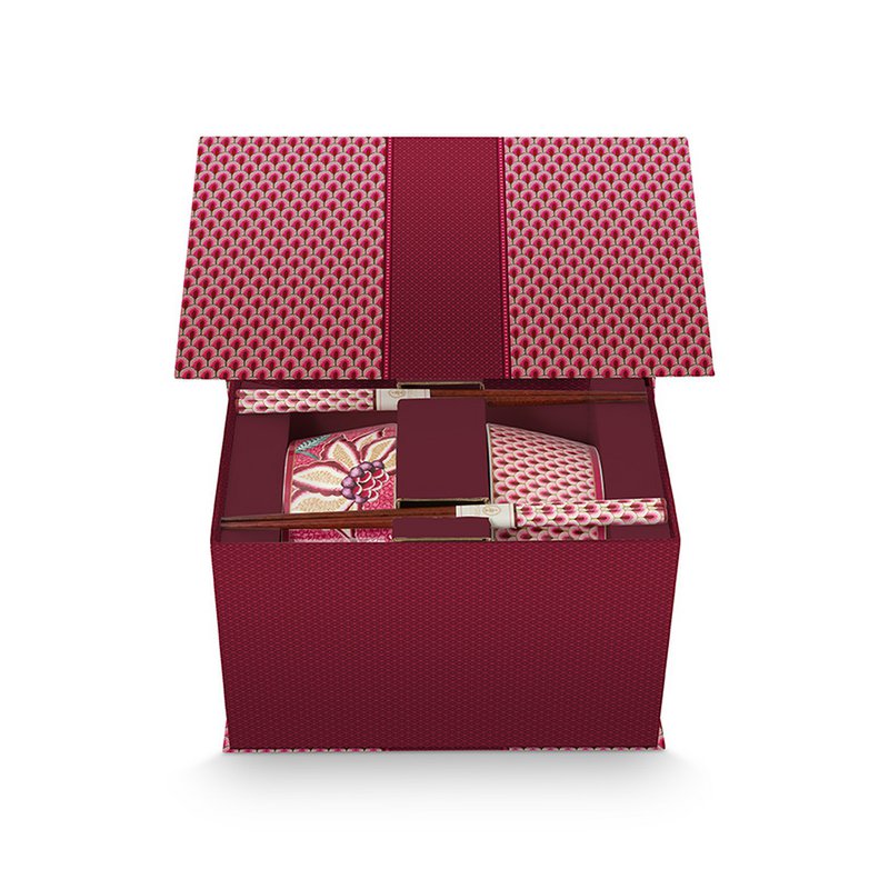 Kadoset Bowls & Chopsticks Oriental Flower Festival - Roze