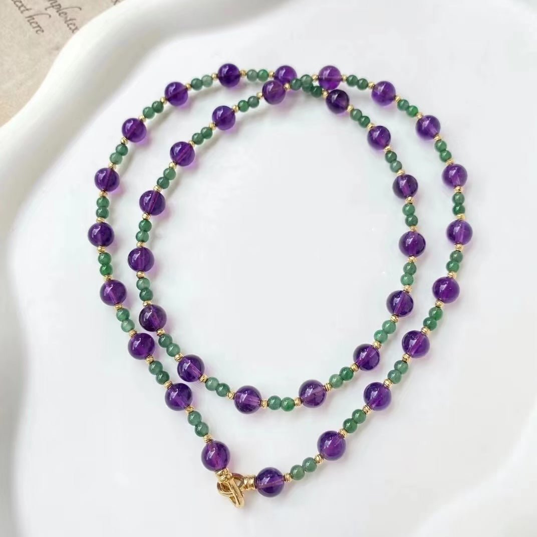Amethyst en Onyx ketting + armband