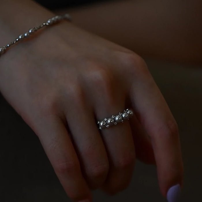 Elegante parelring - in goud of zilver