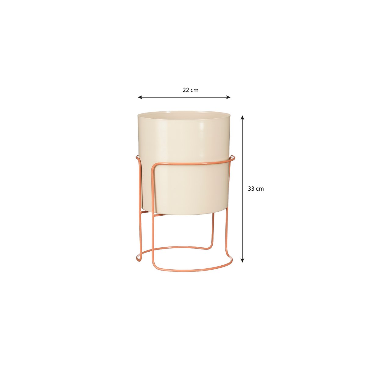 Collins Bloempot op Standaard - Off-white, Perzik