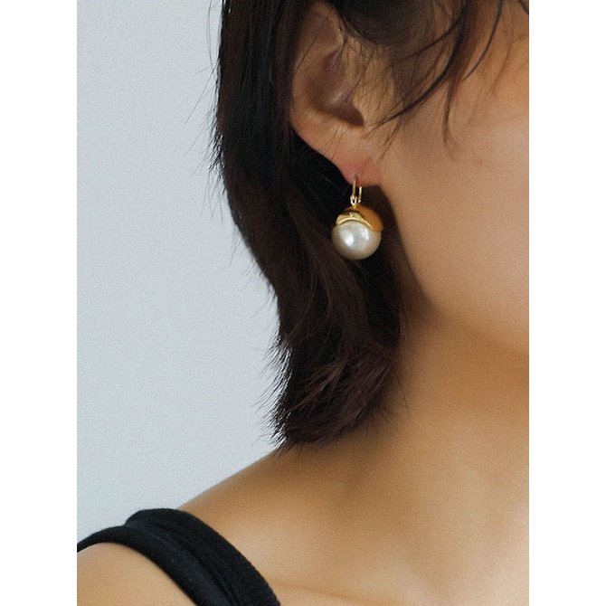 Chique vintage pareldruppel oorbellen