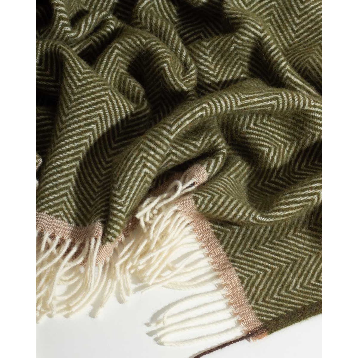 Luxe wollen plaid - Denver Olijfgroen