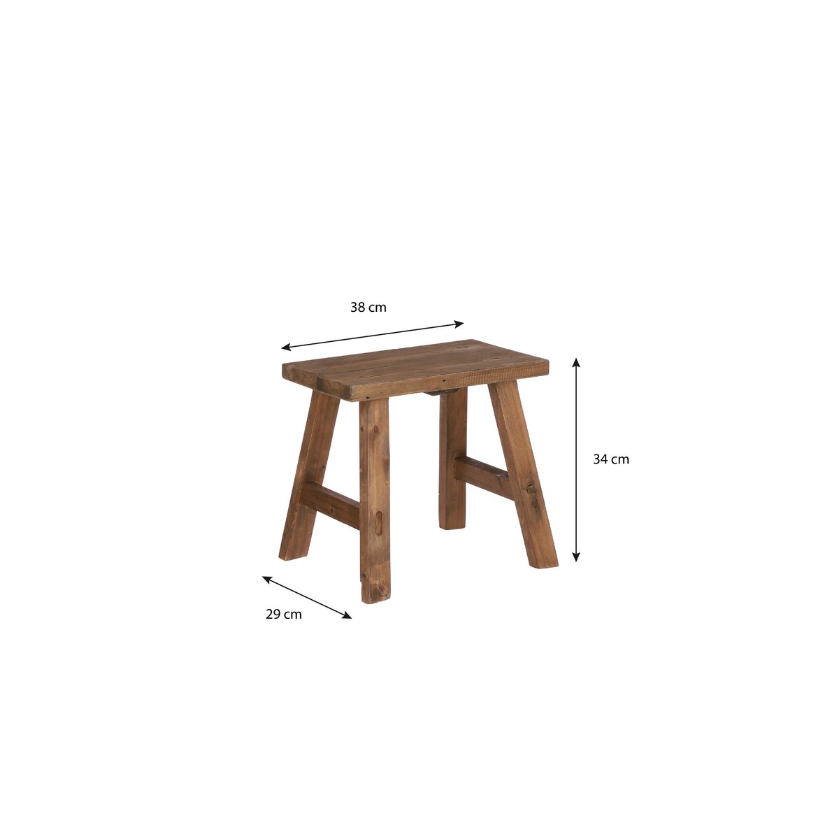 Bold Houten Krukje - Gerecycled Hout