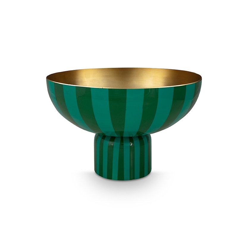 Hoge metalen schaal - Stripes