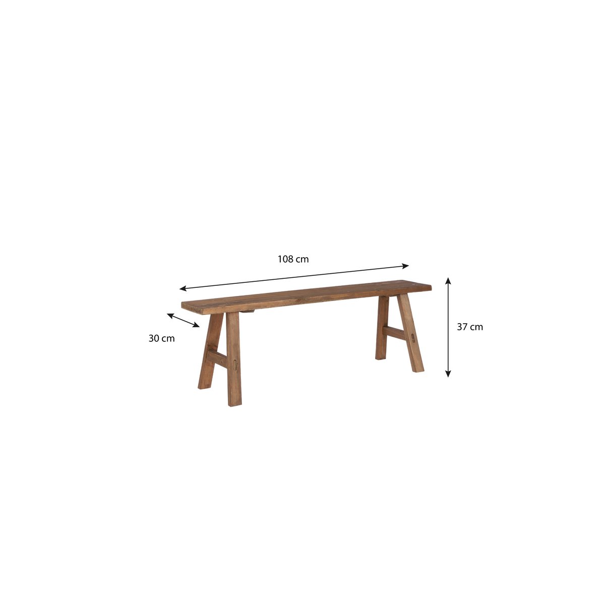 Bold Houten Bankje - L - Gerecycled Hout