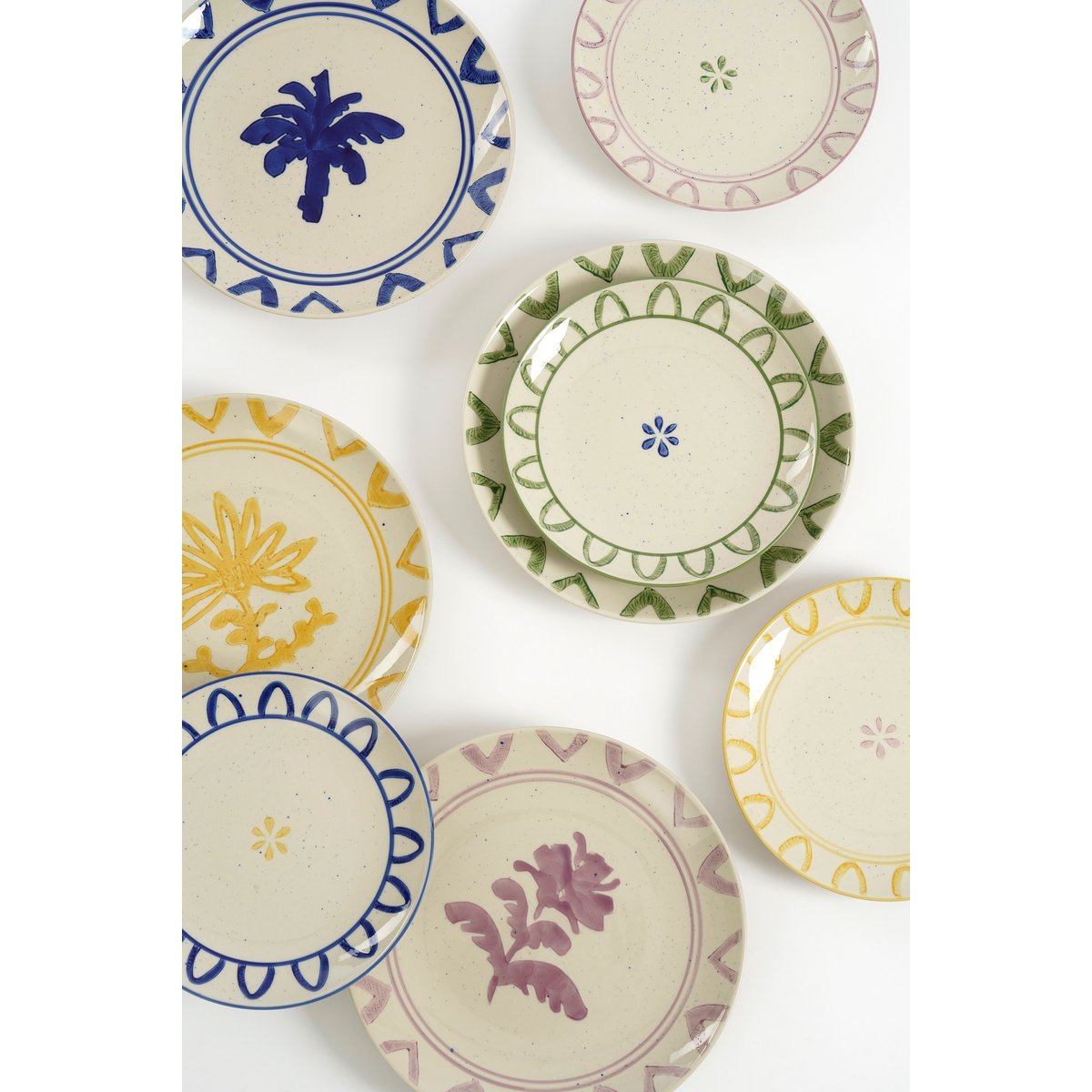 Clayton Ontbijtborden Set - Groen, Blauw, Geel, Lila