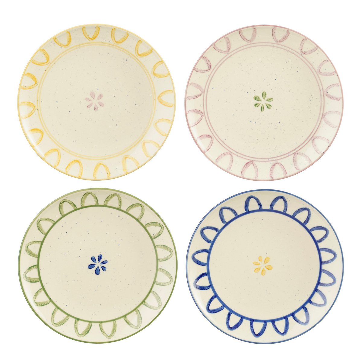 Clayton Ontbijtborden Set - Groen, Blauw, Geel, Lila