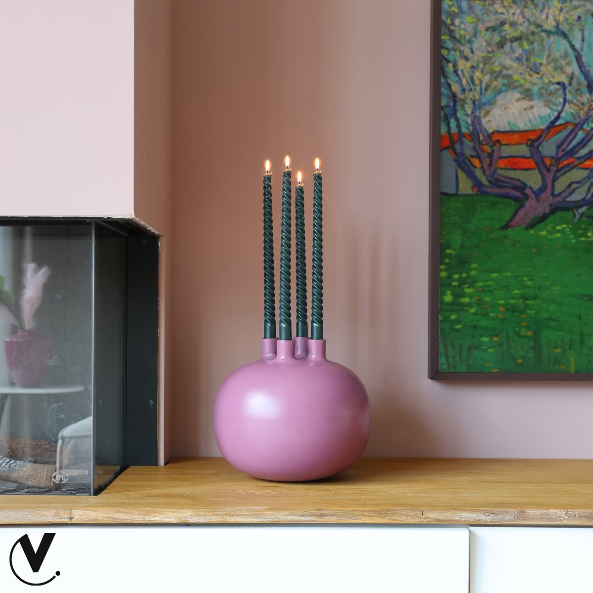 Vaas & Kandelaar - Valdes mauve