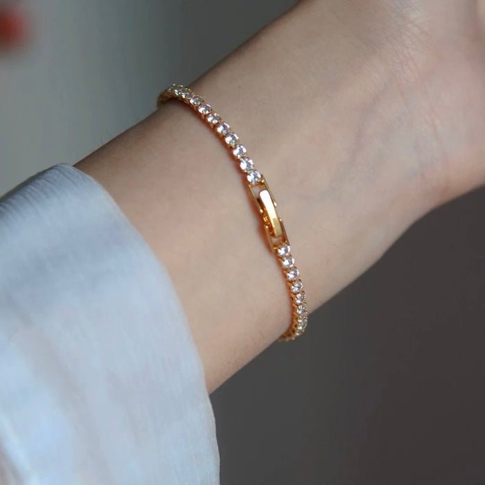 Klassieke diamanten-look armband