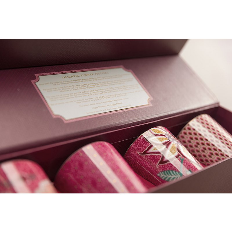 Kadoset theemokken Oriental Flower Festival - Roze