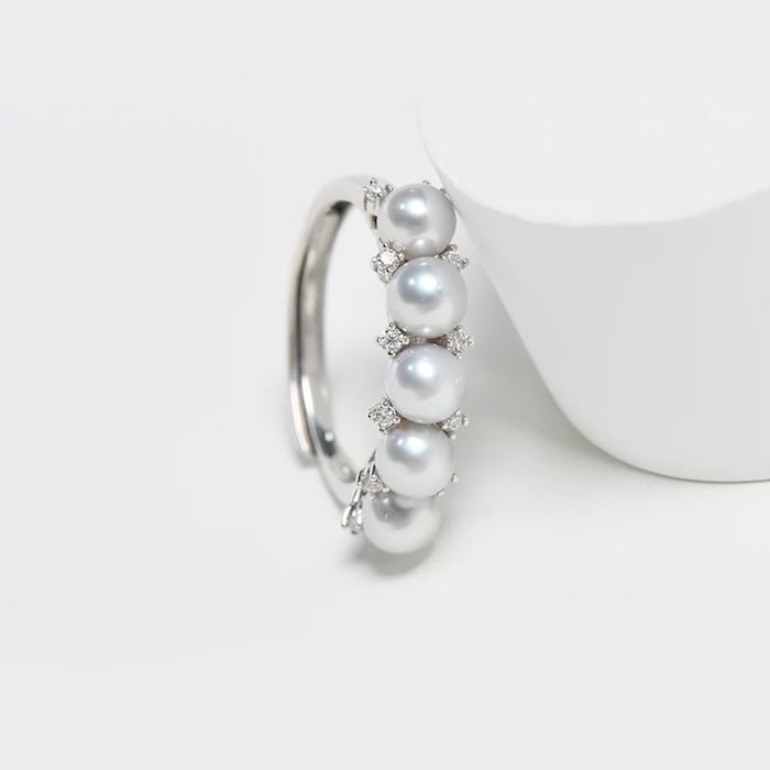 Elegante parelring - in goud of zilver