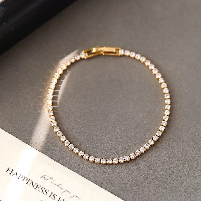 Klassieke diamanten-look armband