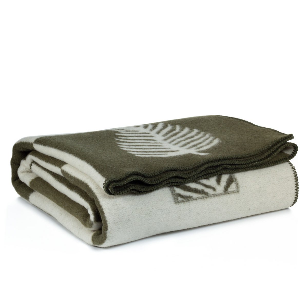 Merinowollen beddeken - LEAF groen