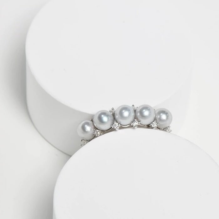 Elegante parelring - in goud of zilver