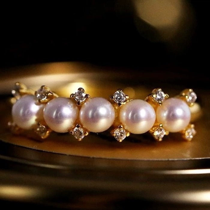Elegante parelring - in goud of zilver