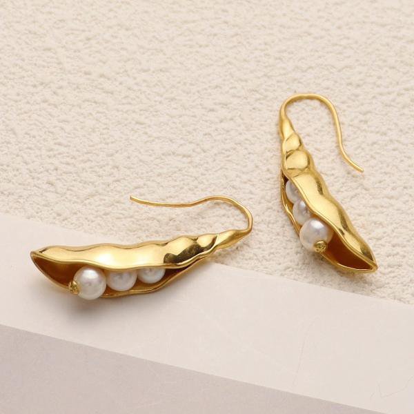Pea Pod Design gouden oorbellen