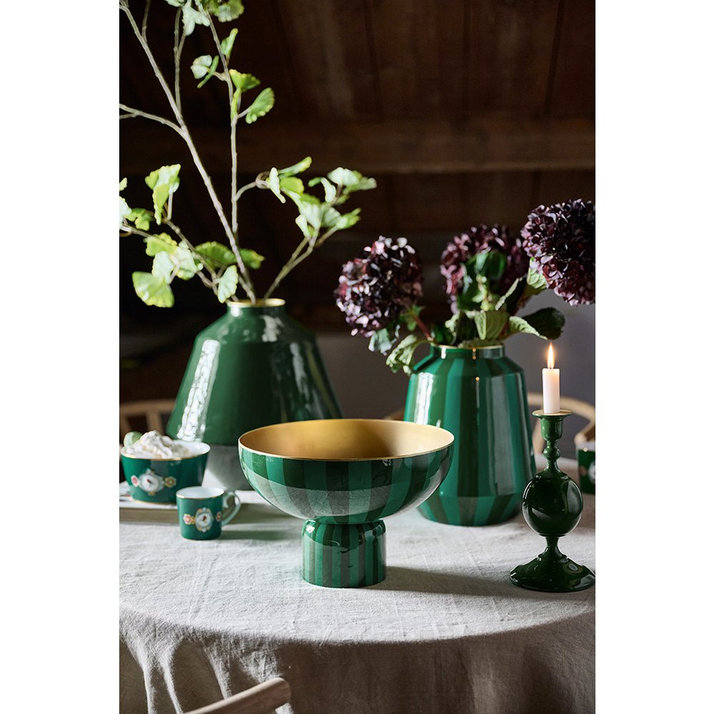 Hoge metalen schaal - Stripes