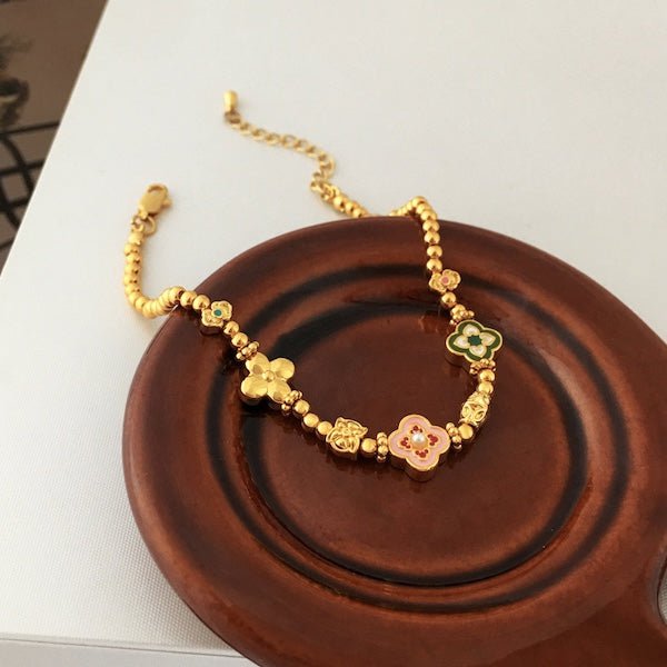 Vintage klavertjes bedelarmband