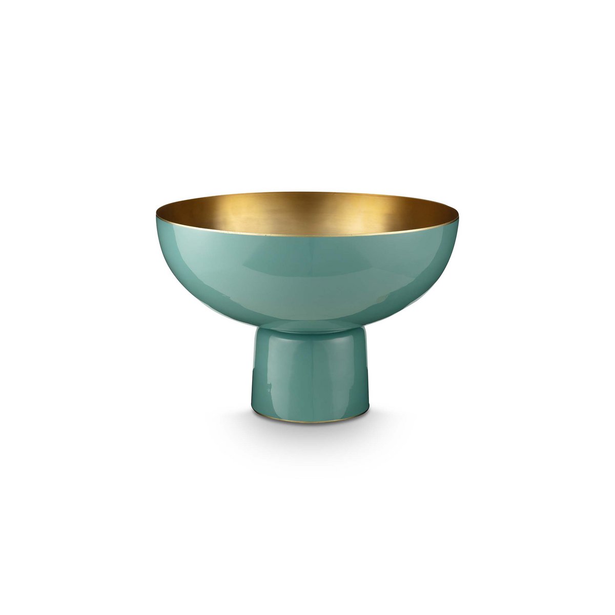 Hoge metalen schaal - Lichtblauw