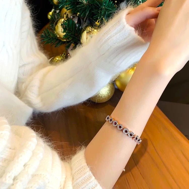 Stijlvolle roségouden-kristal armband