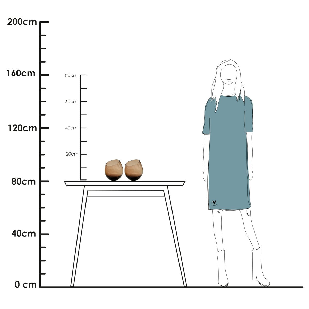 Waxinelichthouder Moho - Taupe (set van 2 stuks)