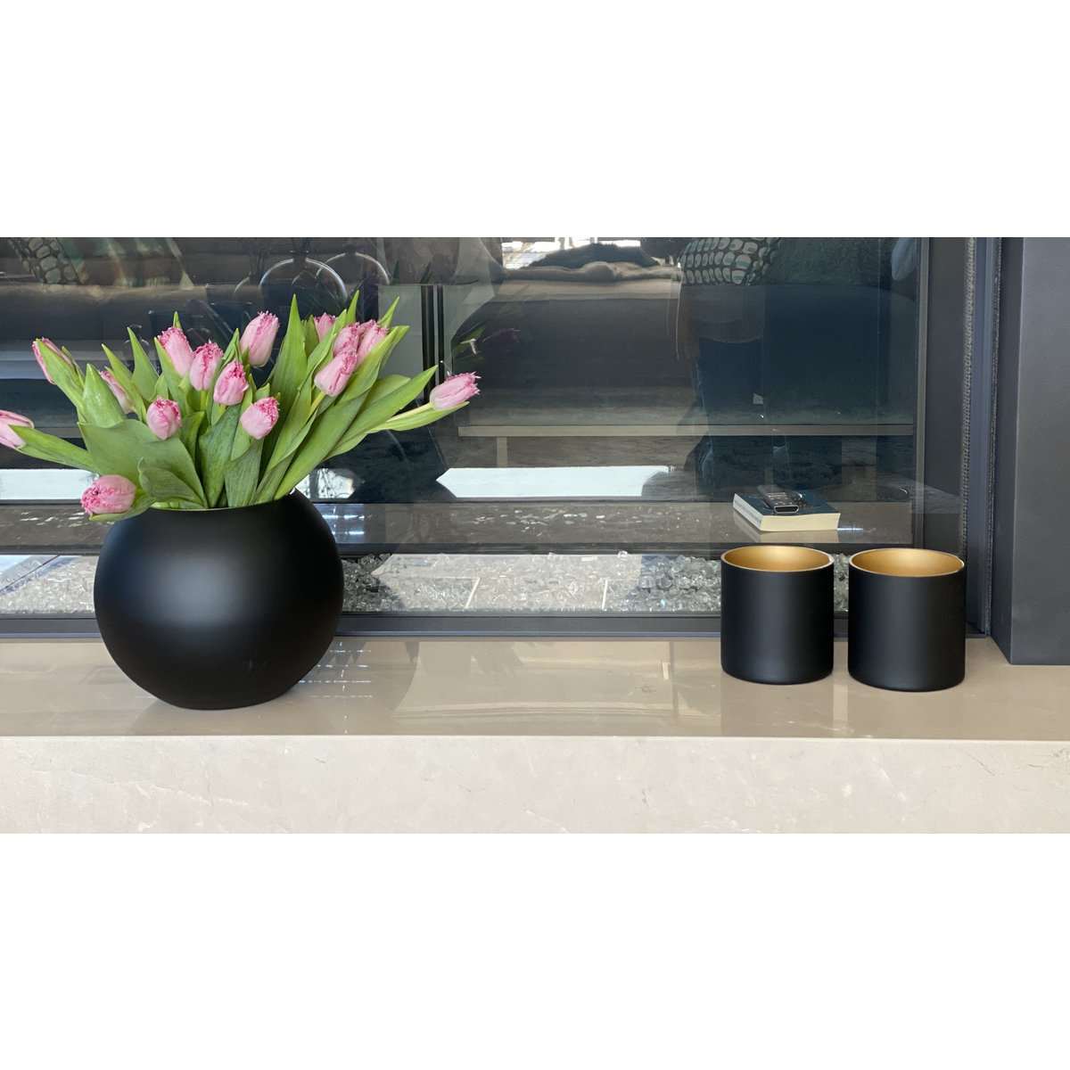 Waxinelichthouder - Celtic black-gold (set van 2 stuks)