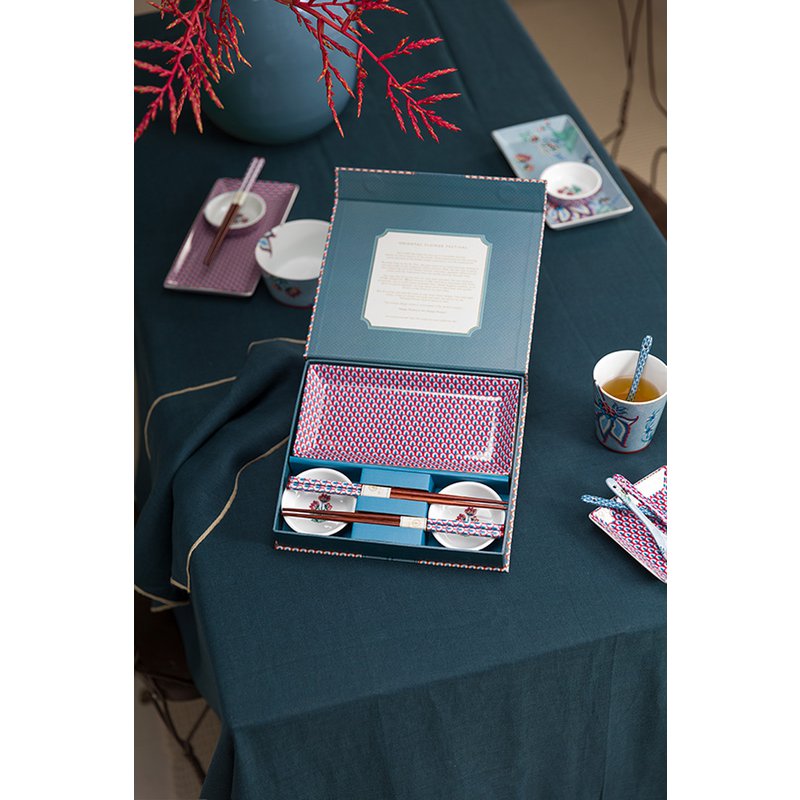 Kadoset Oriental Flower Festival - Blauw/Rond