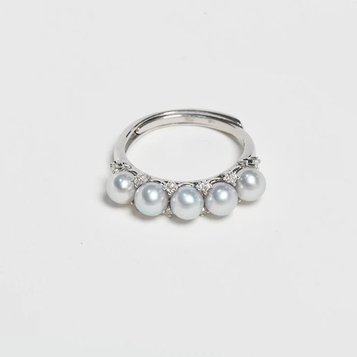 Elegante parelring - in goud of zilver