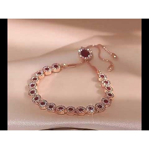 Stijlvolle roségouden-kristal armband