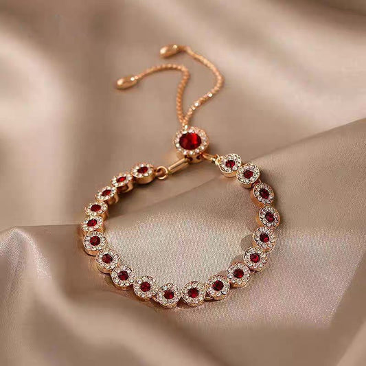 Stijlvolle roségouden-kristal armband