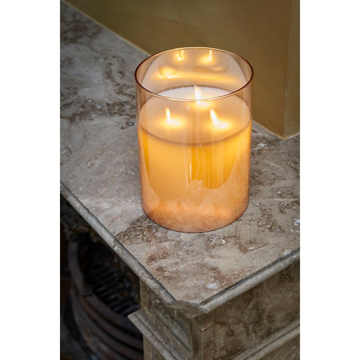 LED Kaars in Glas & Wax - Goud