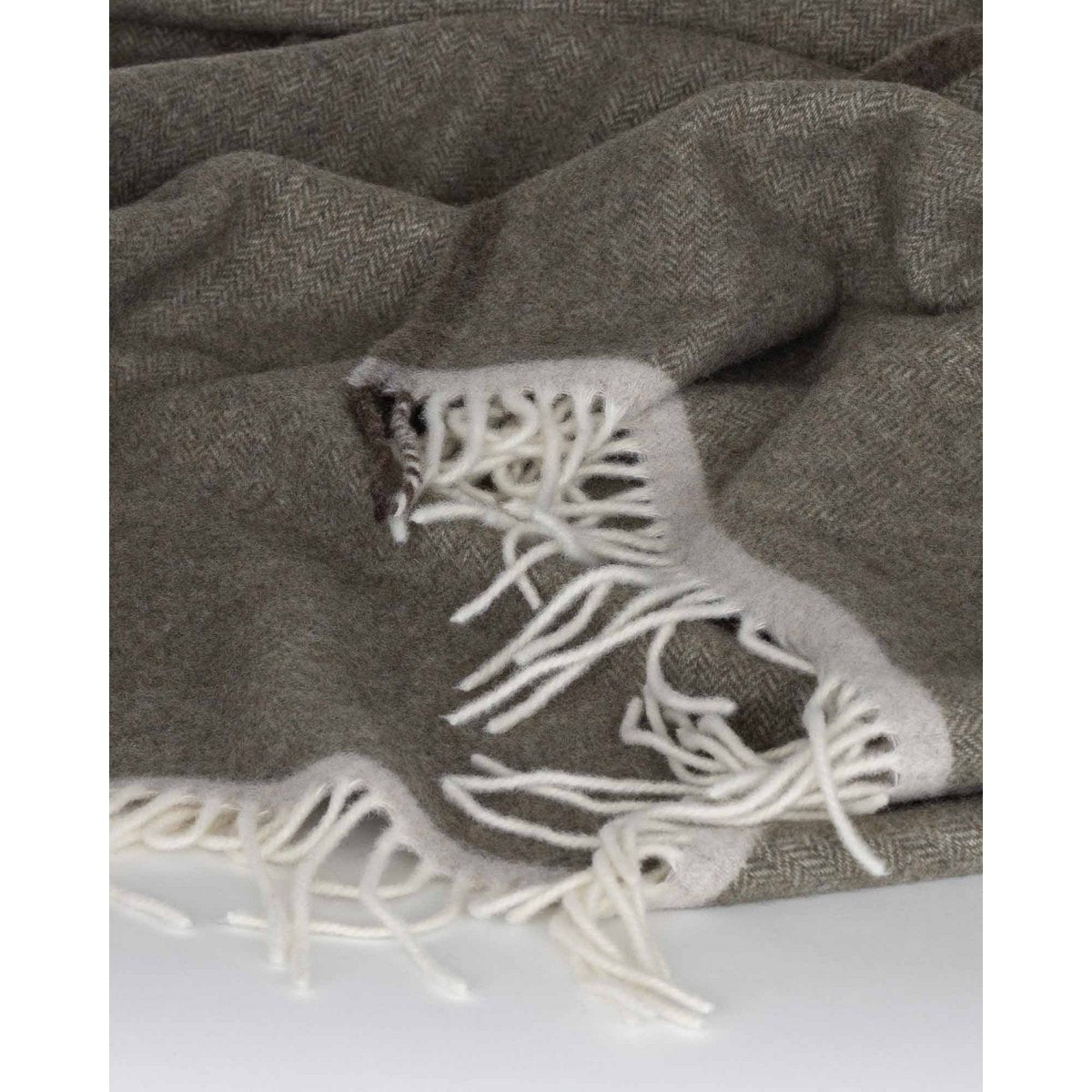 Plaid Merino/kasjmier - Milano Verde Orlo