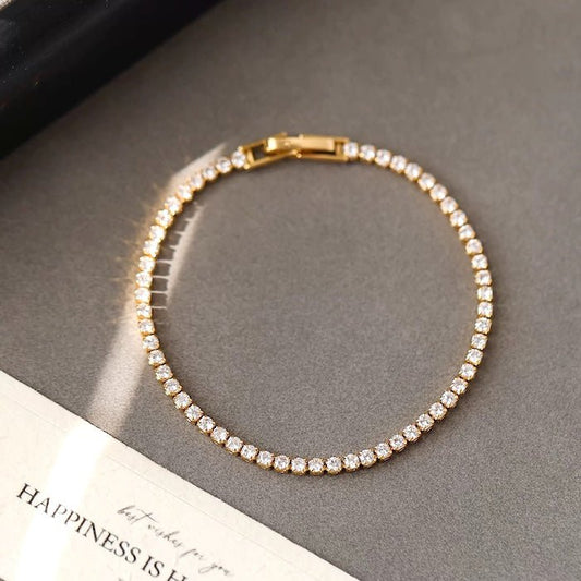 Klassieke diamanten-look armband