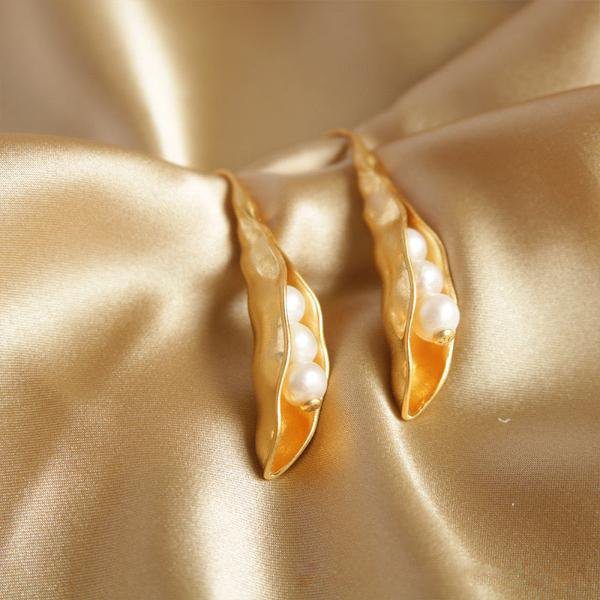 Pea Pod Design gouden oorbellen
