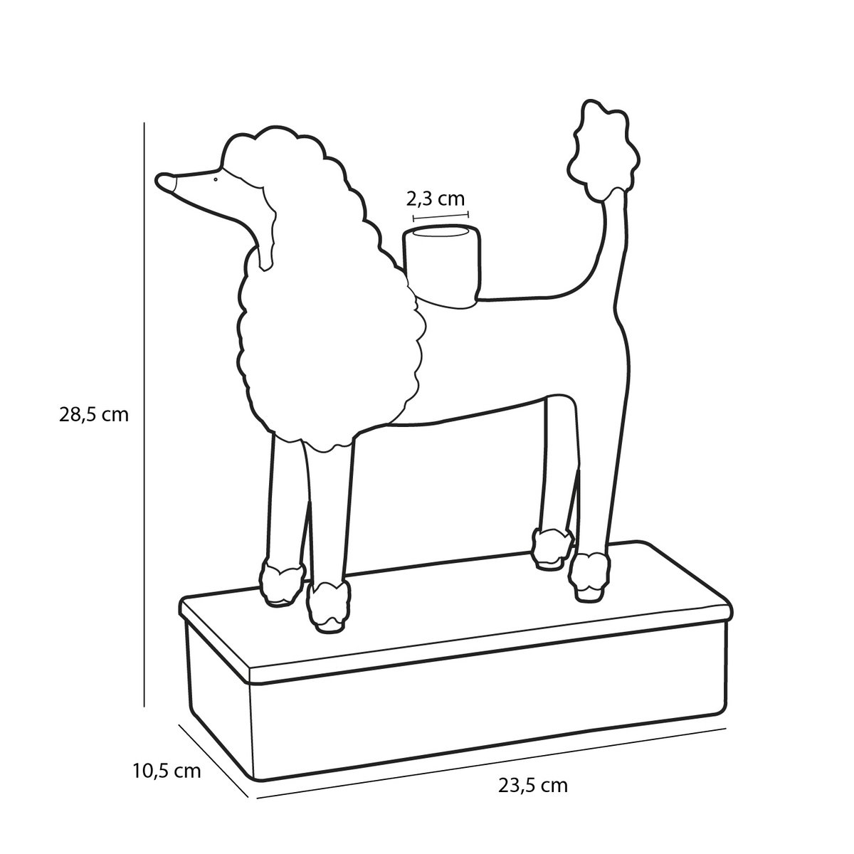 Kandelaar Poedel - Keramiek