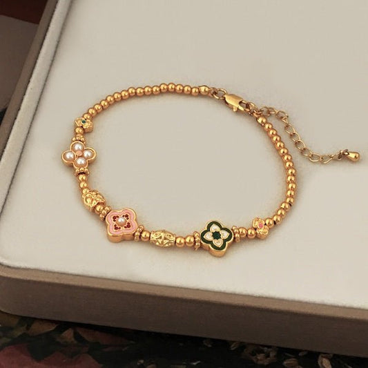 Vintage klavertjes bedelarmband