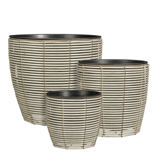Durban Bloempot Buiten - Set van 3 - Grijs
