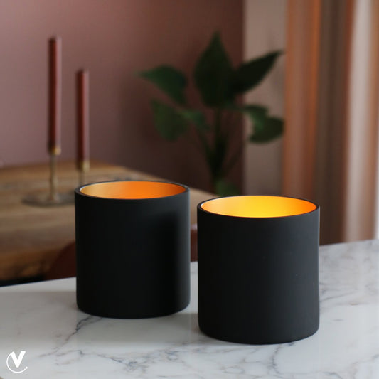 Waxinelichthouder - Celtic black-gold (set van 2 stuks)
