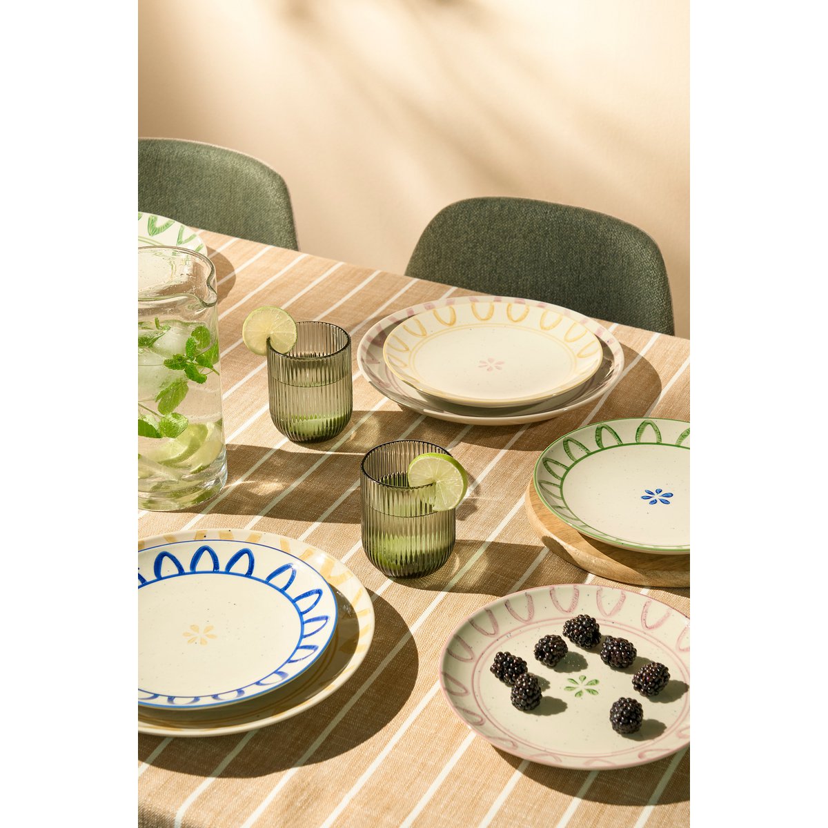 Clayton Ontbijtborden Set - Groen, Blauw, Geel, Lila
